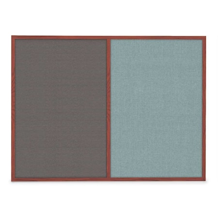 United Visual Products Sliding Door Indoor Enclosed Corkboard, 3 UV9000ACS-SATIN-DBURGU